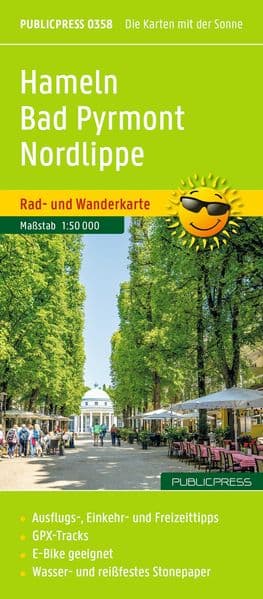 Publicpress Rad- und Wanderkarte Hameln, Bad Pyrmont, Nordlippe 1:50.000