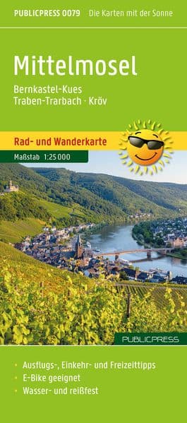 Publicpress Rad- und Wanderkarte Mittelmosel, Bernkastel-Kues, Traben-Trarbach, Kröv 1:25.000