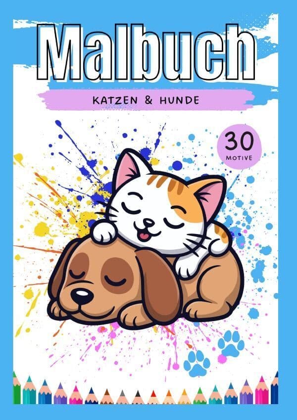 Katzen & Hunde - Malbuch
