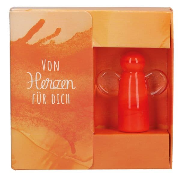 Von Herzen für dich. Engel-Figur (orange)