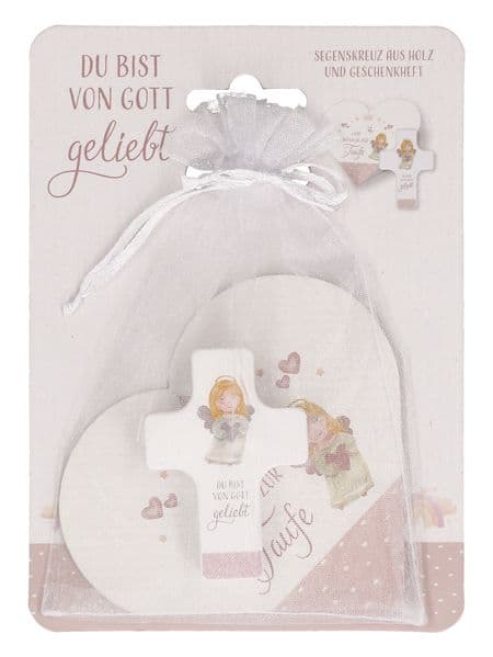 Du bist von Gott geliebt. Geschenkset zur Taufe (rosa)
