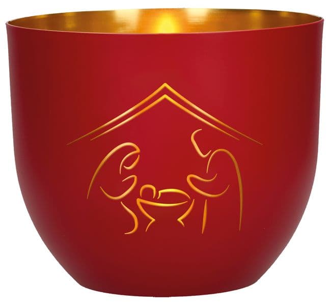 Gesegnete Weihnachten. Windlicht aus Metall