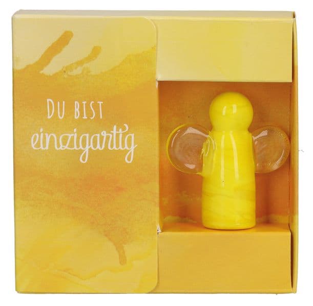 Du bist einzigartig. Engel-Figur (gelb)