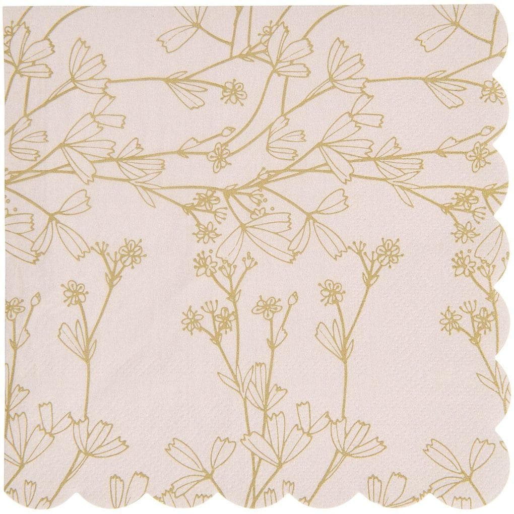 Servietten Blumen, Apricot/Gold, FSC MIX