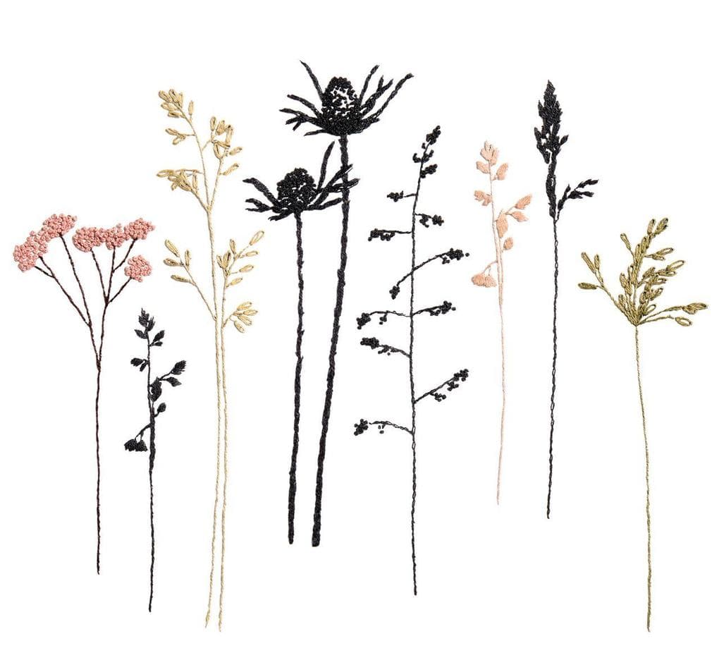 Stick & Stitch Packung, Blumen und Gräser XL