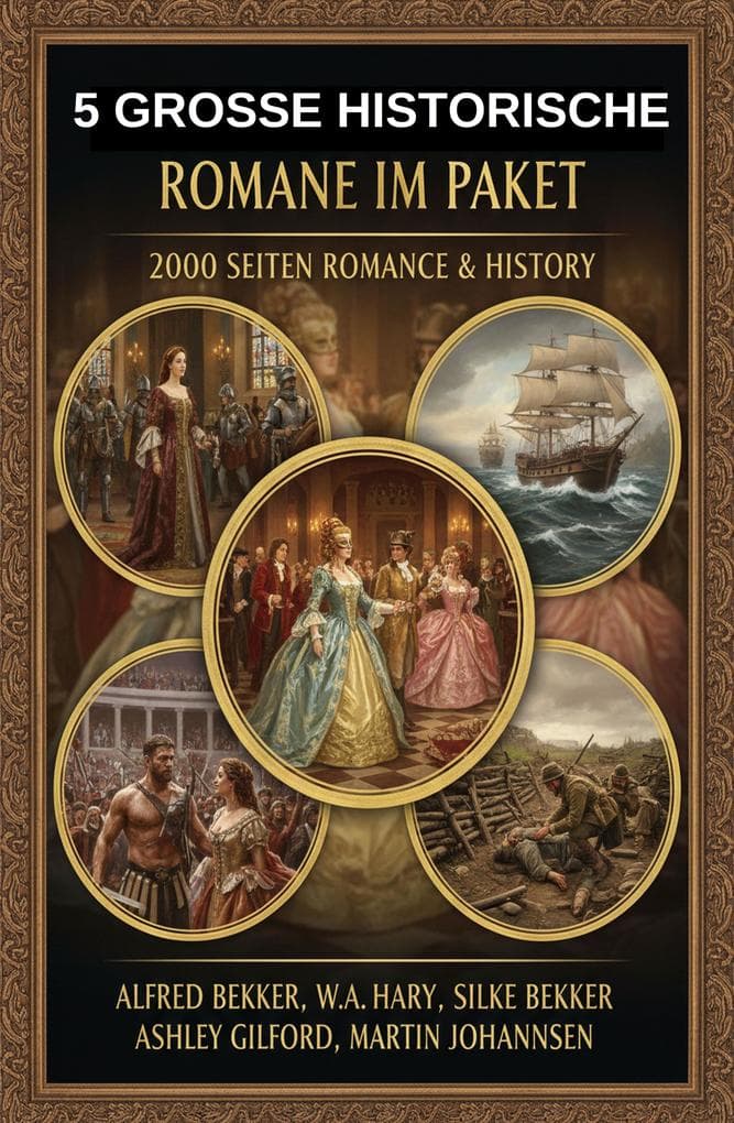 5 Große historische Romane im Paket: 2000 Seiten Romance & History