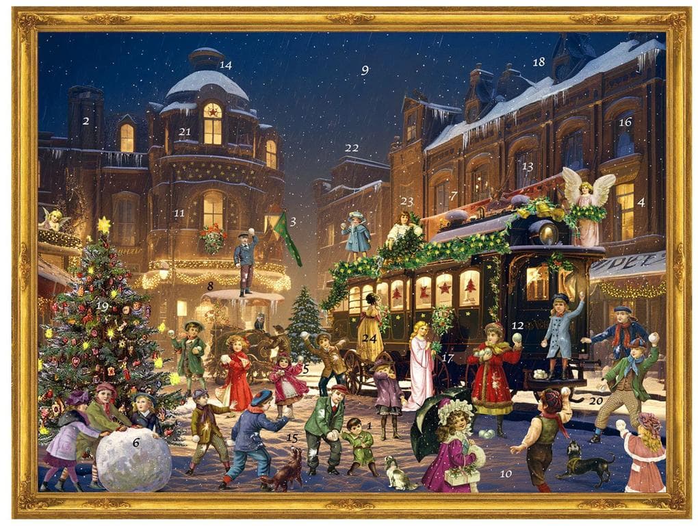 Adventskalender, viktorianisch "Weihnachtlicher Bahnhof"