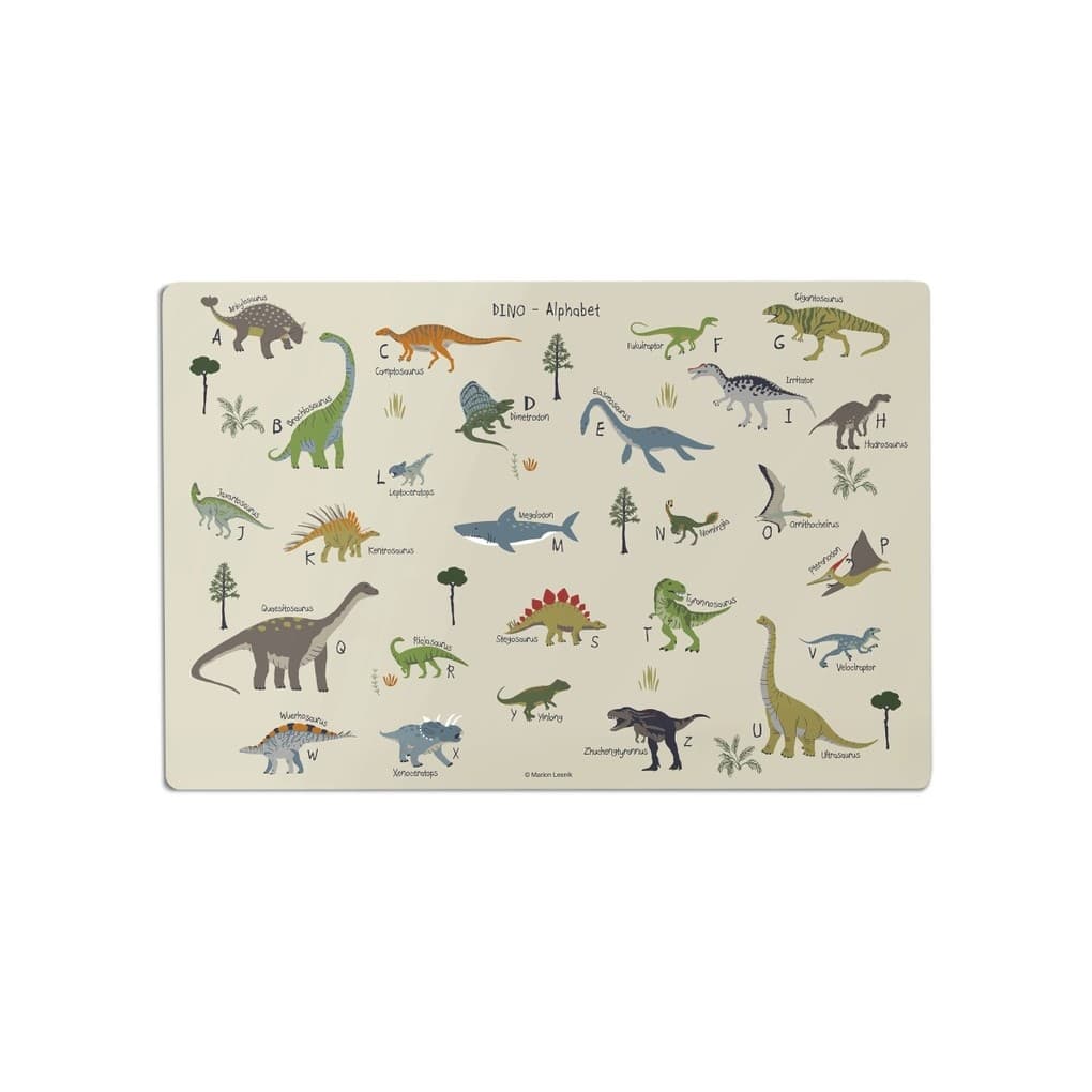 Scriptum Schreibtischunterlage für Kinder Dinosaurier ABC - 60 x 40 cm - aus premium Vinyl