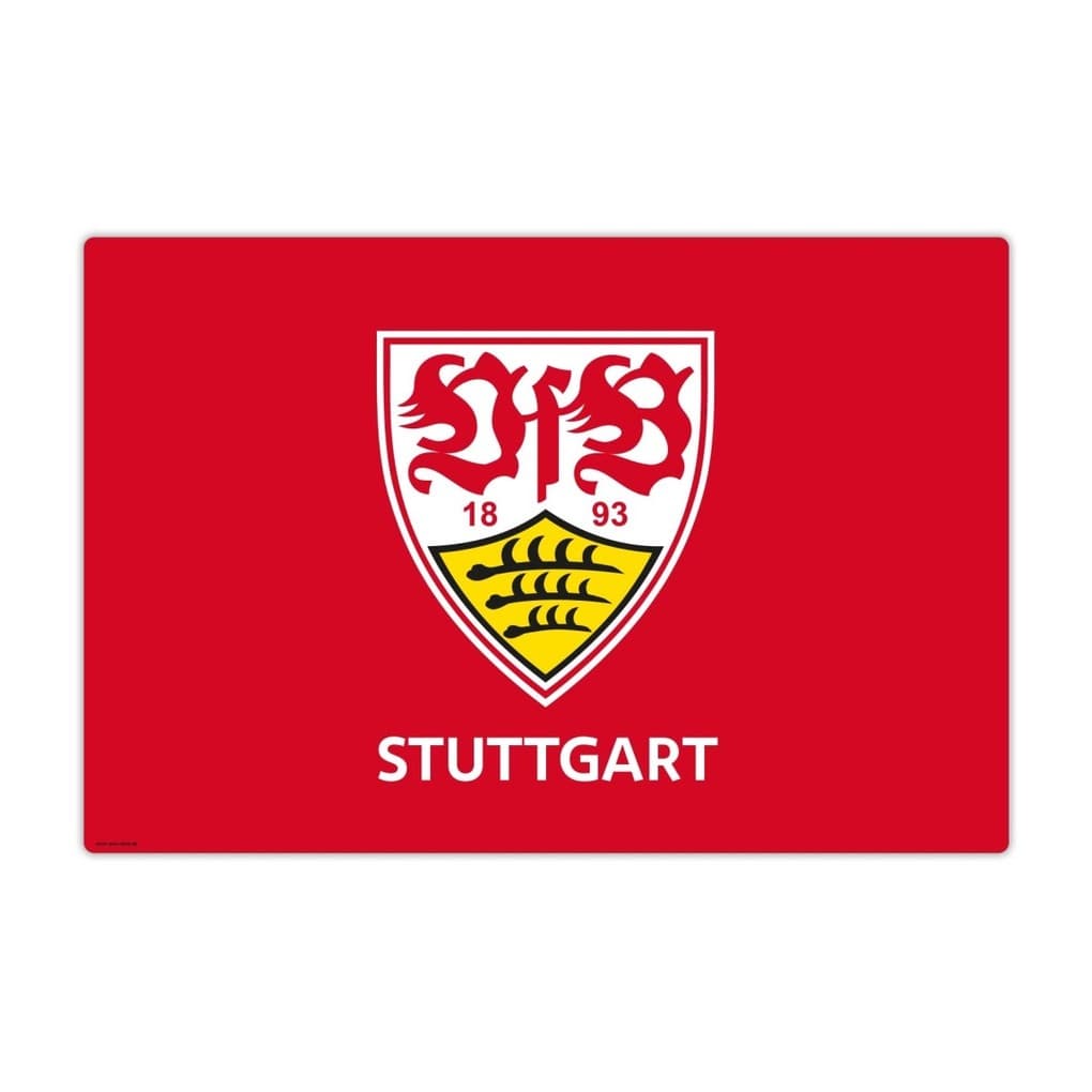 Cover-your-desk Schreibtischunterlage für Kinder und Erwachsene VfB Stuttgart Logo rot - 60 x 40 cm, aus premium Vinyl