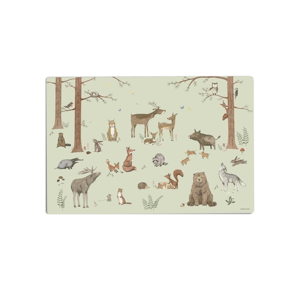 Scriptum Schreibtischunterlage für Kinder Waldtiere Woodland grün - 60 x 40 cm, aus premium Vinyl