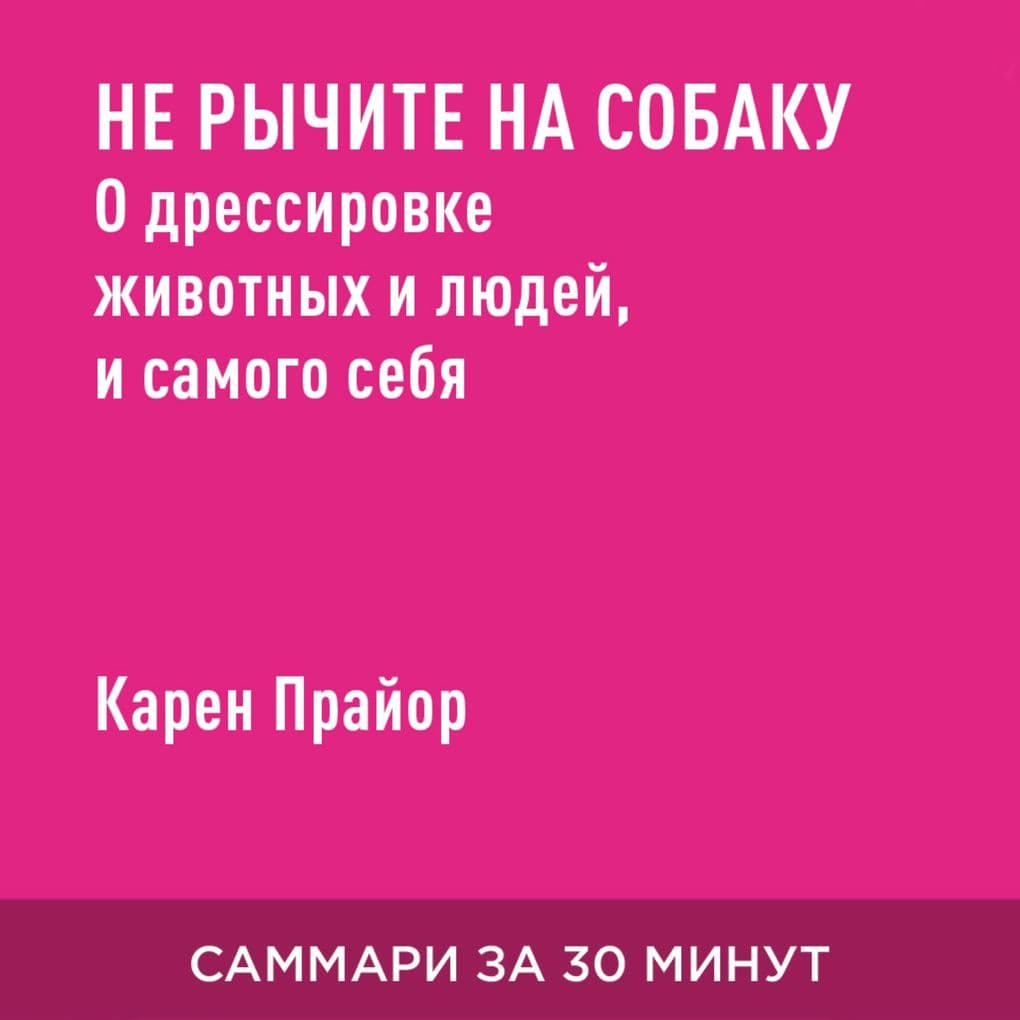 Ne rychite na sobaku! Kniga o dressirovke zhivotnykh, lyudey i samogo sebya (kratkoye izlozheniye)