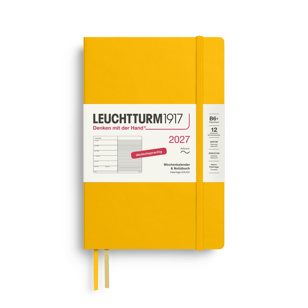 Wochenkalender und Notizbuch Paperback (B6+) 2027, Softcover, Sunflower, Deutsch