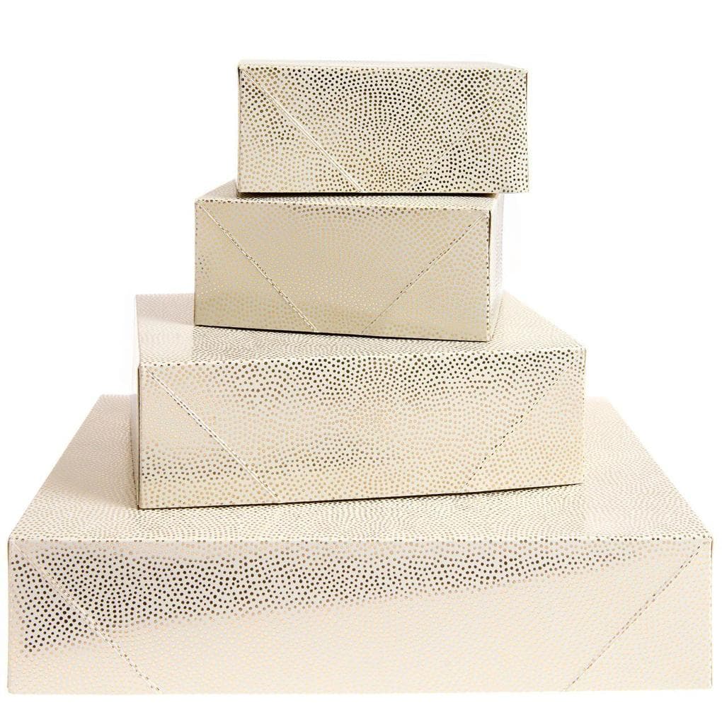 Papierschachtel Set Pünktchen, Gold, FSC MIX