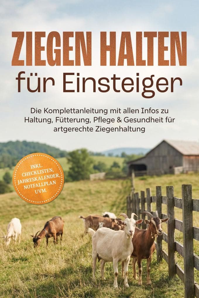 Ziegen halten für Einsteiger: Die Komplettanleitung mit allen Infos zu Haltung, Fütterung, Pflege & Gesundheit für artgerechte Ziegenhaltung - inkl. Checklisten, Jahreskalender, Notfallplan uvm.