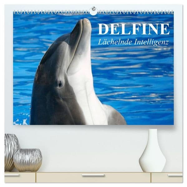 Delfine - Lächelnde Intelligenz (hochwertiger Premium Wandkalender 2027 DIN A2 quer), Kunstdruck in Hochglanz
