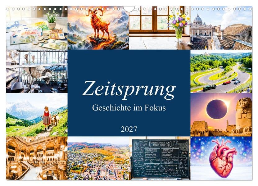 Zeitsprung - Geschichte im Fokus (Wandkalender 2027 DIN A3 quer), CALVENDO Monatskalender