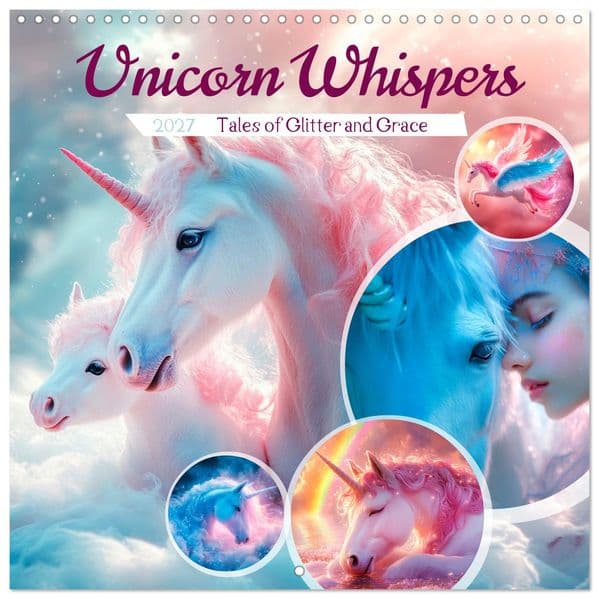 Unicorn Whispers - Tales of Glitter and Grace (Wall Calendar 2027 12 × 12 Inch) CALVENDO 12 Month Wall Calendar