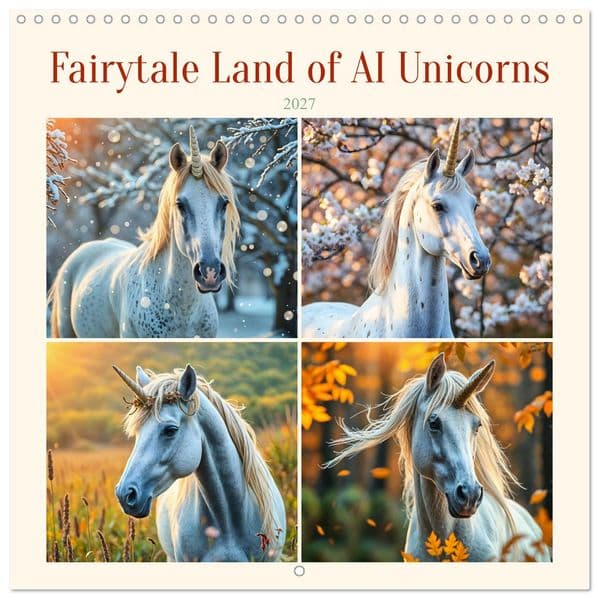 Fairytale Land of AI Unicorns (Wall Calendar 2027 12 × 12 Inch) CALVENDO 12 Month Wall Calendar