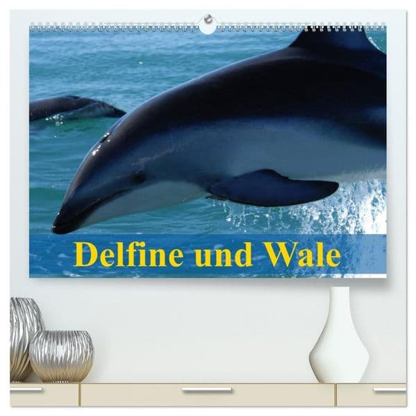 Delfine und Wale (hochwertiger Premium Wandkalender 2027 DIN A2 quer), Kunstdruck in Hochglanz
