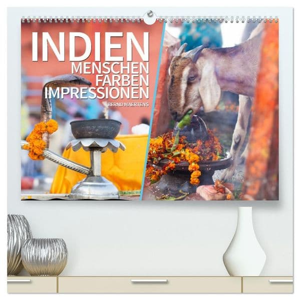 INDIEN Menschen Farben Impressionen (hochwertiger Premium Wandkalender 2027 DIN A2 quer), Kunstdruck in Hochglanz