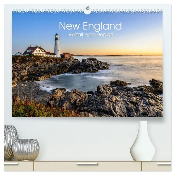 New England - Vielfalt einer Region (hochwertiger Premium Wandkalender 2027 DIN A2 quer), Kunstdruck in Hochglanz