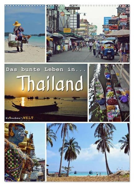 Das bunte Leben in Thailand (Wandkalender 2027 DIN A2 hoch), CALVENDO Monatskalender
