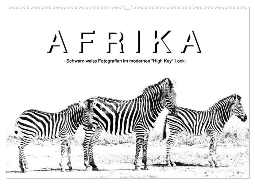 AFRIKA - Schwarz-weiss Fotografien im modernen "High Key" Look (Wandkalender 2027 DIN A2 quer), CALVENDO Monatskalender