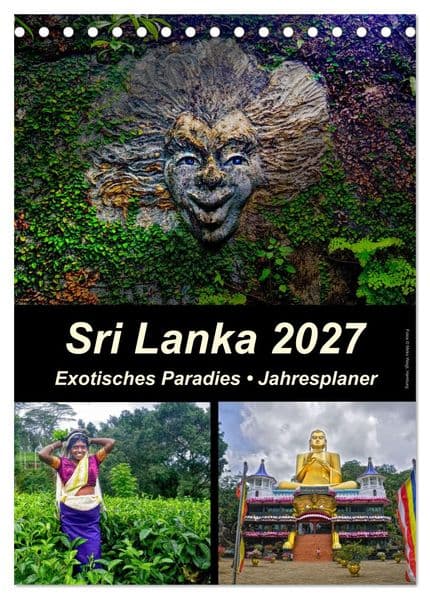 Sri Lanka 2027 - Exotisches Paradies - Jahresplaner (Tischkalender 2027 DIN A5 hoch), CALVENDO Monatskalender
