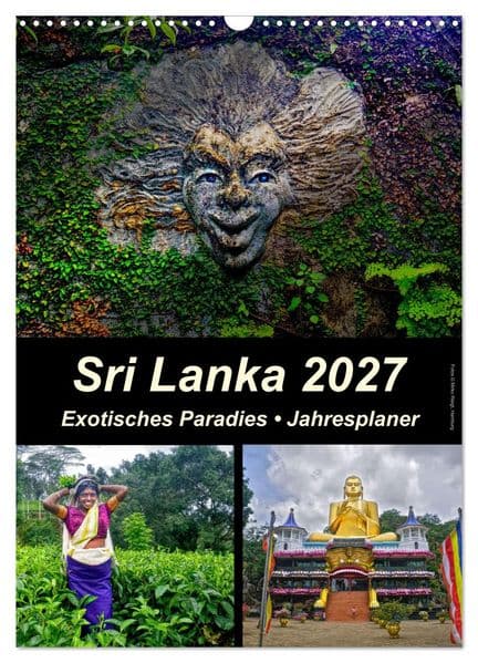 Sri Lanka 2027 - Exotisches Paradies - Jahresplaner (Wandkalender 2027 DIN A3 hoch), CALVENDO Monatskalender