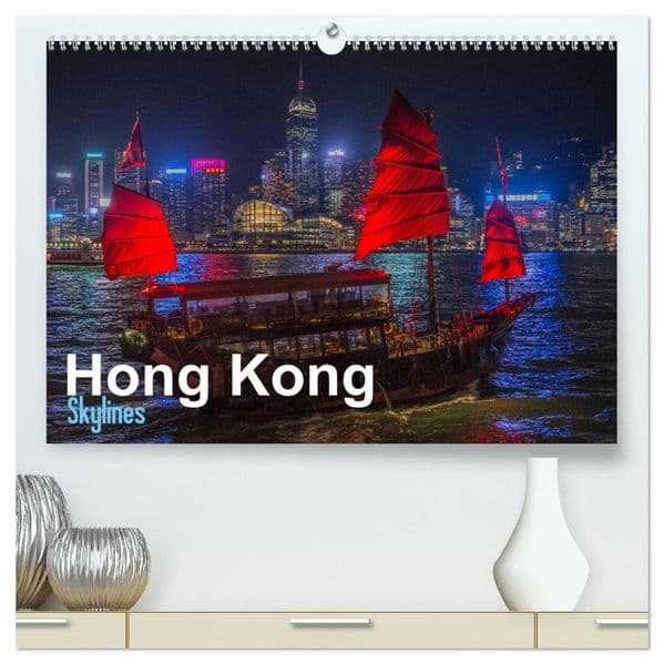 Hong Kong - Skylines (hochwertiger Premium Wandkalender 2027 DIN A2 quer), Kunstdruck in Hochglanz