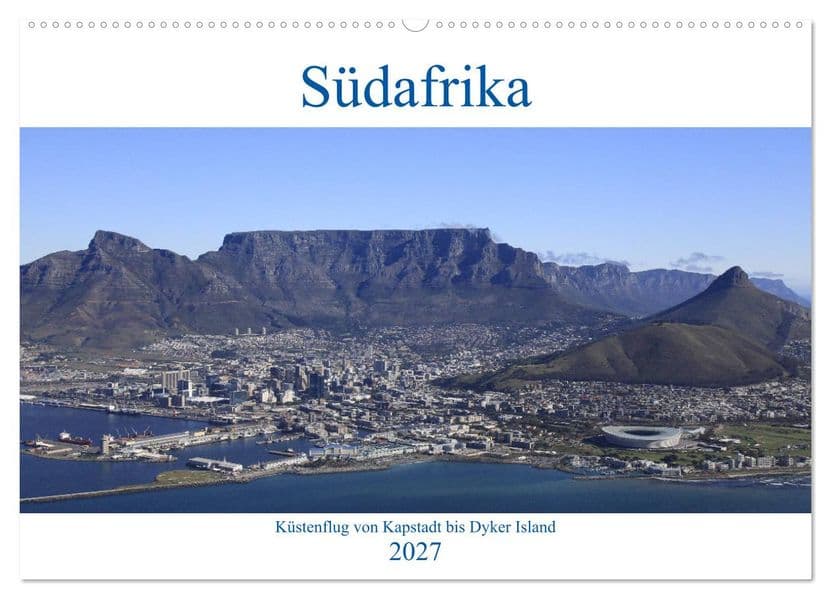 Südafrika - Küstenflug von Kapstadt bis Dyker Island (Wandkalender 2027 DIN A2 quer), CALVENDO Monatskalender