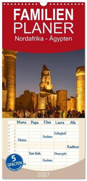 Familienplaner 2027 - Nordafrika - Ägypten mit 5 Spalten (Wandkalender, 21 x 45 cm) CALVENDO