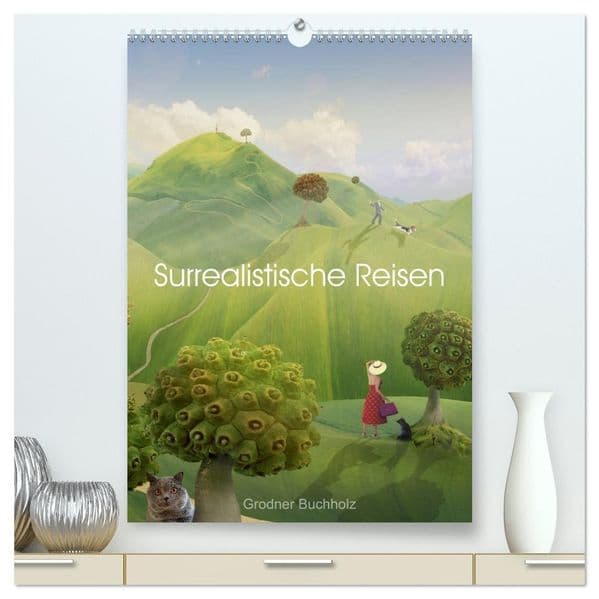 Surrealistische Reisen (hochwertiger Premium Wandkalender 2027 DIN A2 hoch), Kunstdruck in Hochglanz