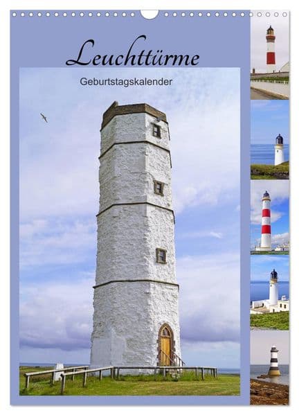 Leuchttürme - Geburtstagskalender (Wandkalender 2027 DIN A3 hoch), CALVENDO Monatskalender