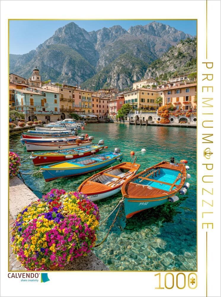 CALVENDO Puzzle Riva del Garda - Farben und Licht am nördlichen Gardasee | 1000 Teile Lege-Größe 64x48cm Foto-Puzzle für glückliche Stunden