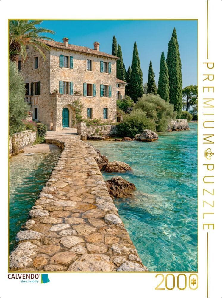 CALVENDO Puzzle Punta San Vigilio - Mediterrane Eleganz am Lago di Garda | 2000 Teile Lege-Größe 90x67cm Foto-Puzzle für glückliche Stunden