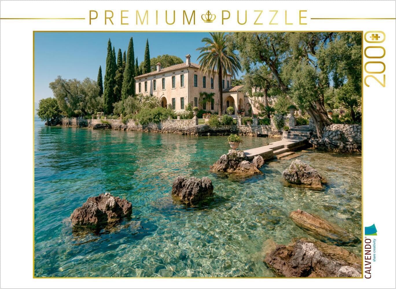 CALVENDO Puzzle Punta San Vigilio - Mediterrane Eleganz am Lago di Garda | 2000 Teile Lege-Größe 90x67cm Foto-Puzzle für glückliche Stunden
