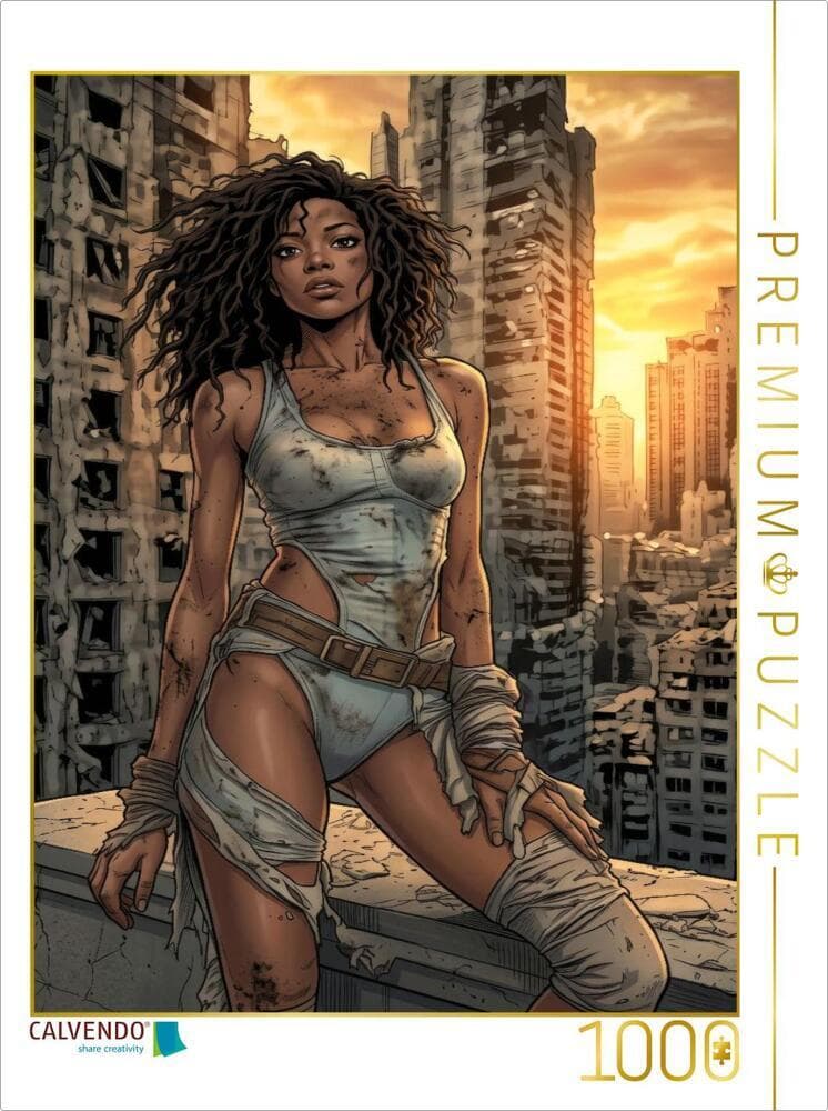 CALVENDO Puzzle Muriel und der brennende Sommerhimmel | 1000 Teile Lege-Größe 64x48cm Foto-Puzzle für glückliche Stunden: Eine dystopische Graphic Novel in düsteren Farben