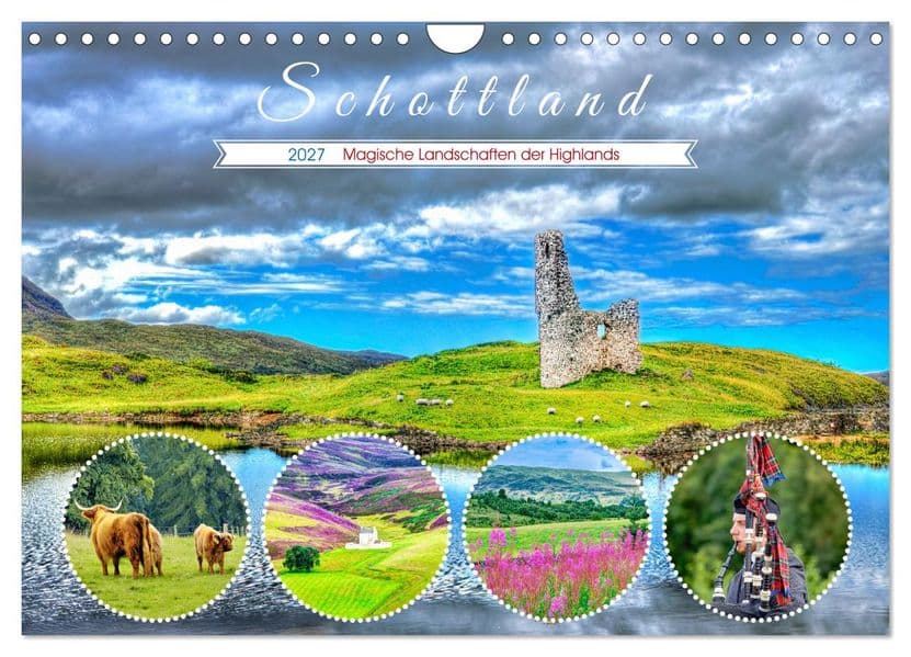 Schottland - Magische Landschaften der Highlands (Wandkalender 2027 DIN A4 quer), CALVENDO Monatskalender: Verzauberte schottische Highlands - Ein Kalender für Naturliebhaber