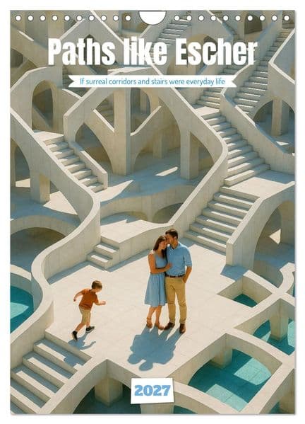 Paths like Escher (Wall Calendar 2027 DIN A4 portrait), CALVENDO 12 Month Wall Calendar