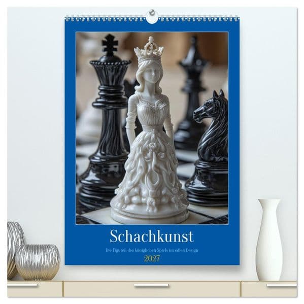 Schachkunst (hochwertiger Premium Wandkalender 2027 DIN A2 hoch), Kunstdruck in Hochglanz