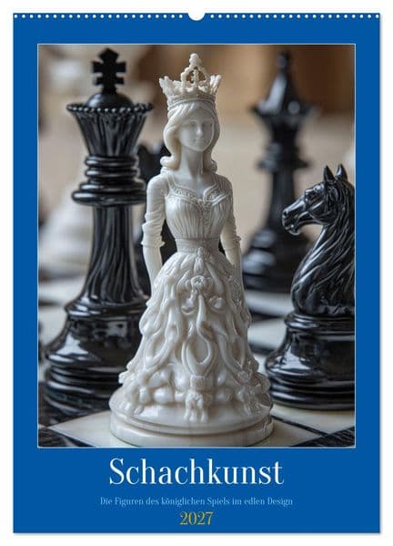 Schachkunst (Wandkalender 2027 DIN A2 hoch), CALVENDO Monatskalender