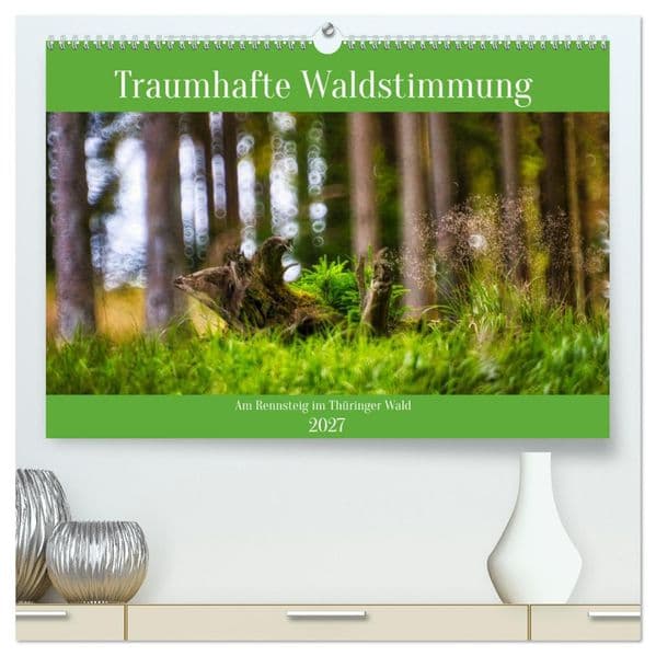 Traumhafte Waldstimmung am Rennsteig im Thüringer Wald (hochwertiger Premium Wandkalender 2027 DIN A2 quer), Kunstdruck in Hochglanz
