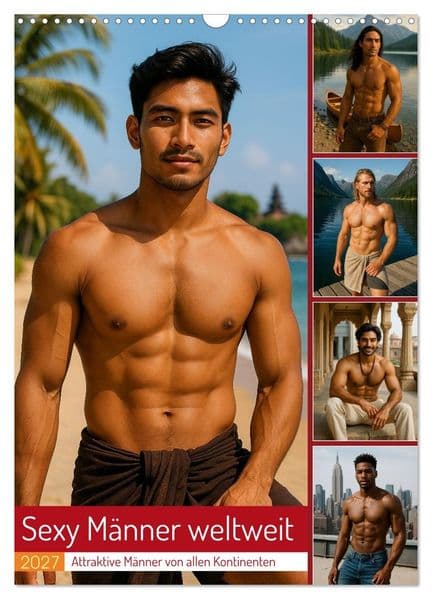 Sexy Männer weltweit (Wandkalender 2027 DIN A3 hoch), CALVENDO Monatskalender