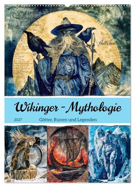 Wikinger - Mythologie - Götter, Runen und Legenden (Wandkalender 2027 DIN A2 hoch), CALVENDO Monatskalender