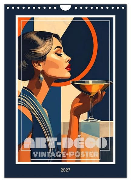 Art-Déco Vintage-Poster (Wandkalender 2027 DIN A4 hoch), CALVENDO Monatskalender