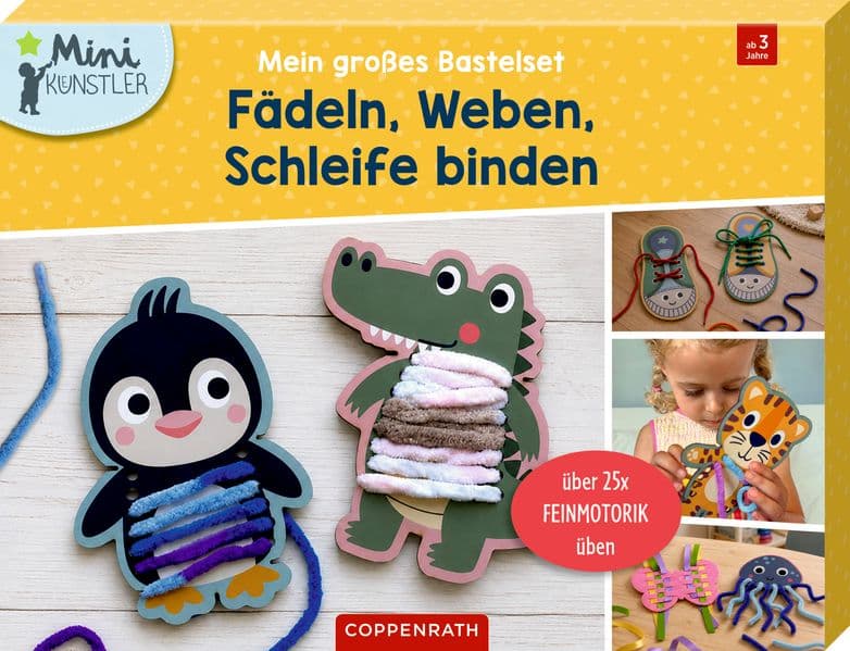 Mein großes Bastelset: Fädeln, Weben, Schleife binden