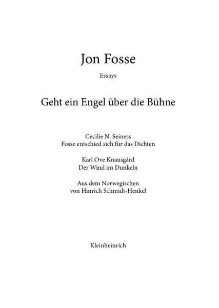 Geht ein Engel über die Bühne