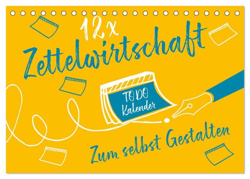 12 x Zettelwirtschaft - Bastelkalender (Tischkalender 2027 DIN A5 quer), CALVENDO Monatskalender