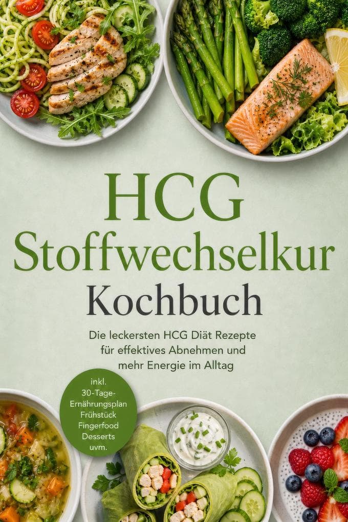 HCG Stoffwechselkur Kochbuch: Die leckersten HCG Diät Rezepte für effektives Abnehmen und mehr Energie im Alltag - inkl. 30-Tage-Ernährungsplan, Frühstück, Fingerfood, Desserts uvm.